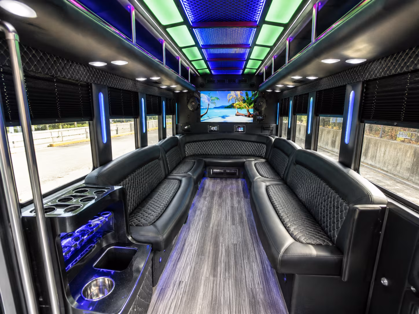 philadelphia 18 passenger party bus inside