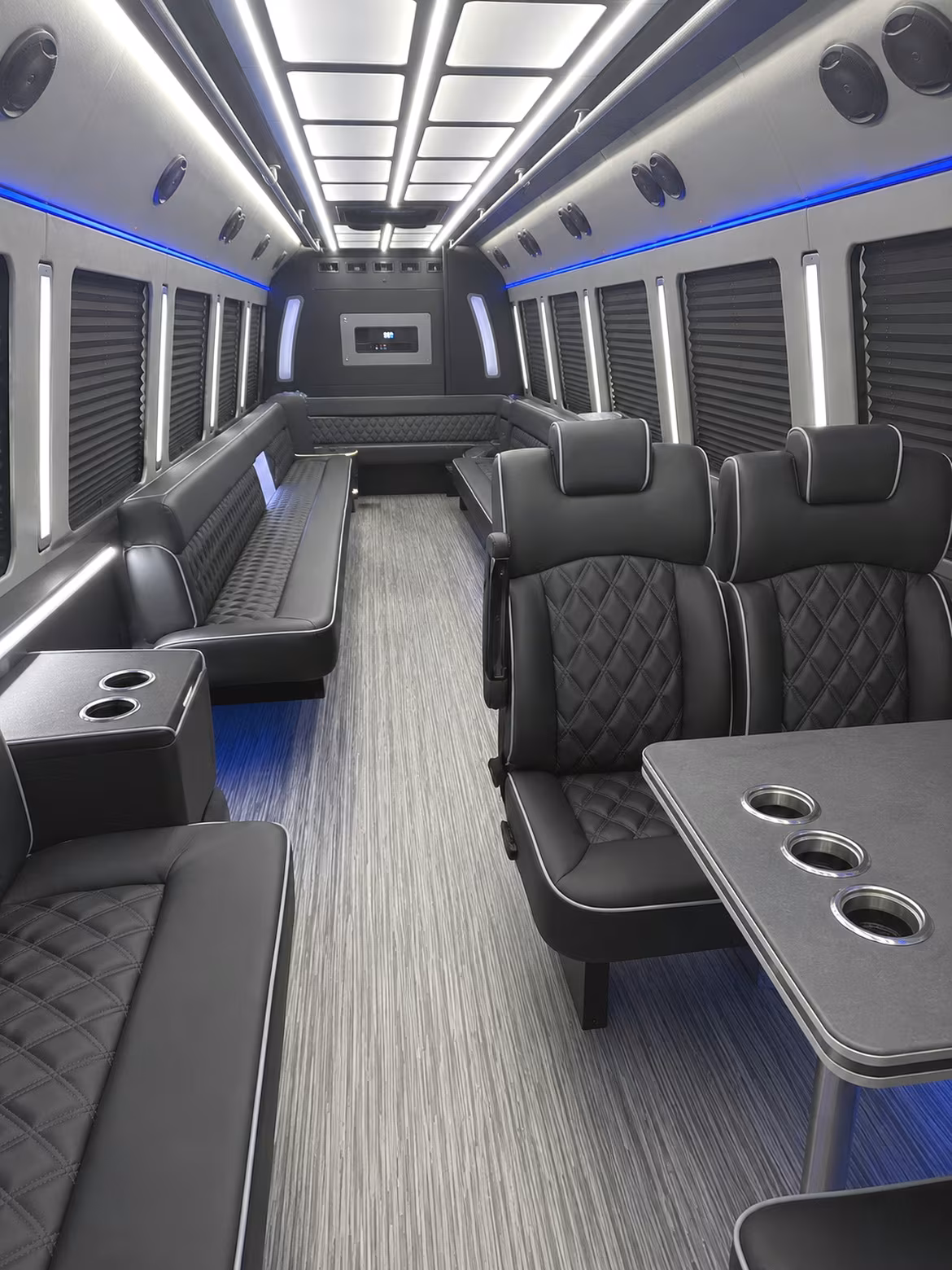 philadelphia 25 passenger party bus inside