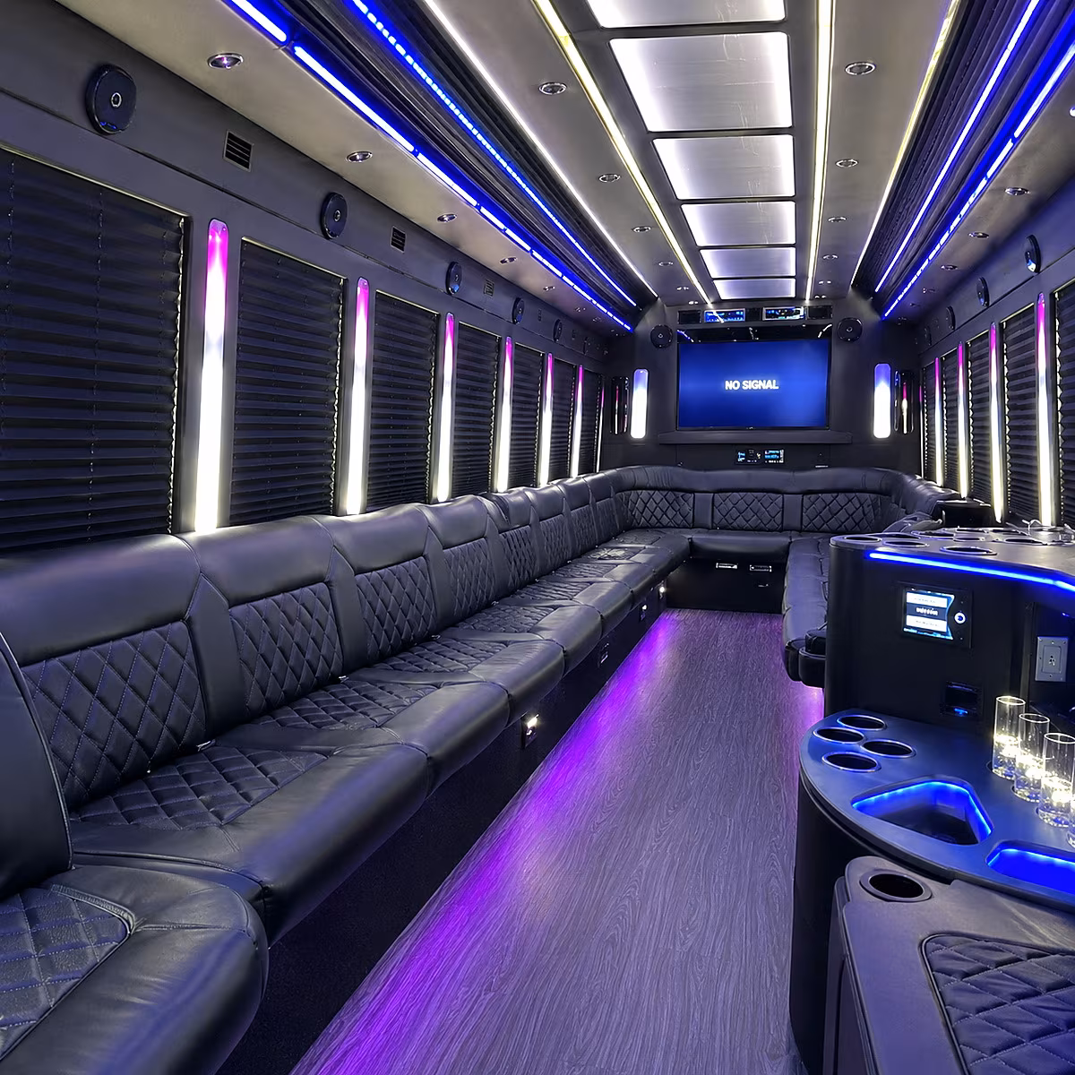 philadelphia 30 passenger party bus inside