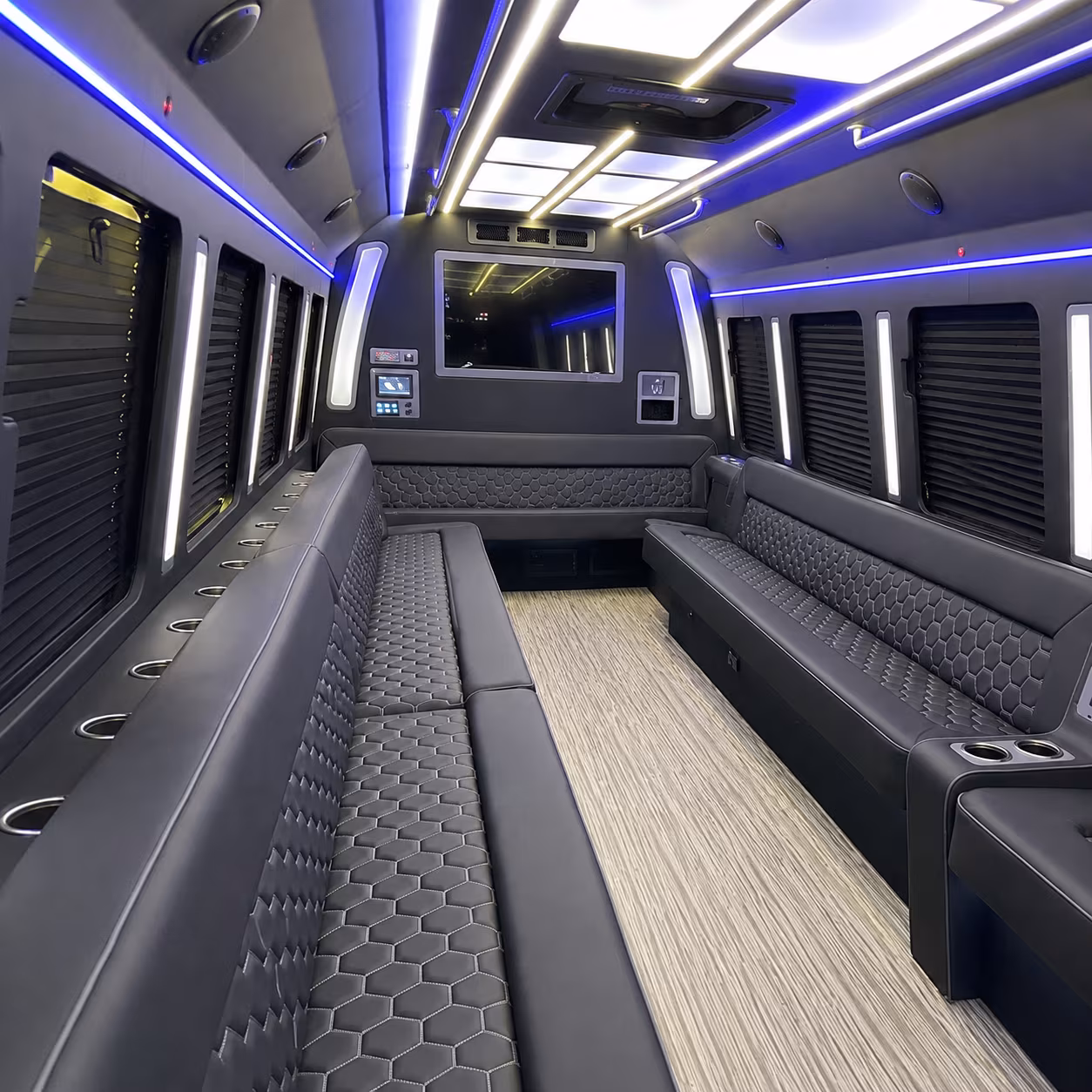 philadelphia 40 passenger party bus inside
