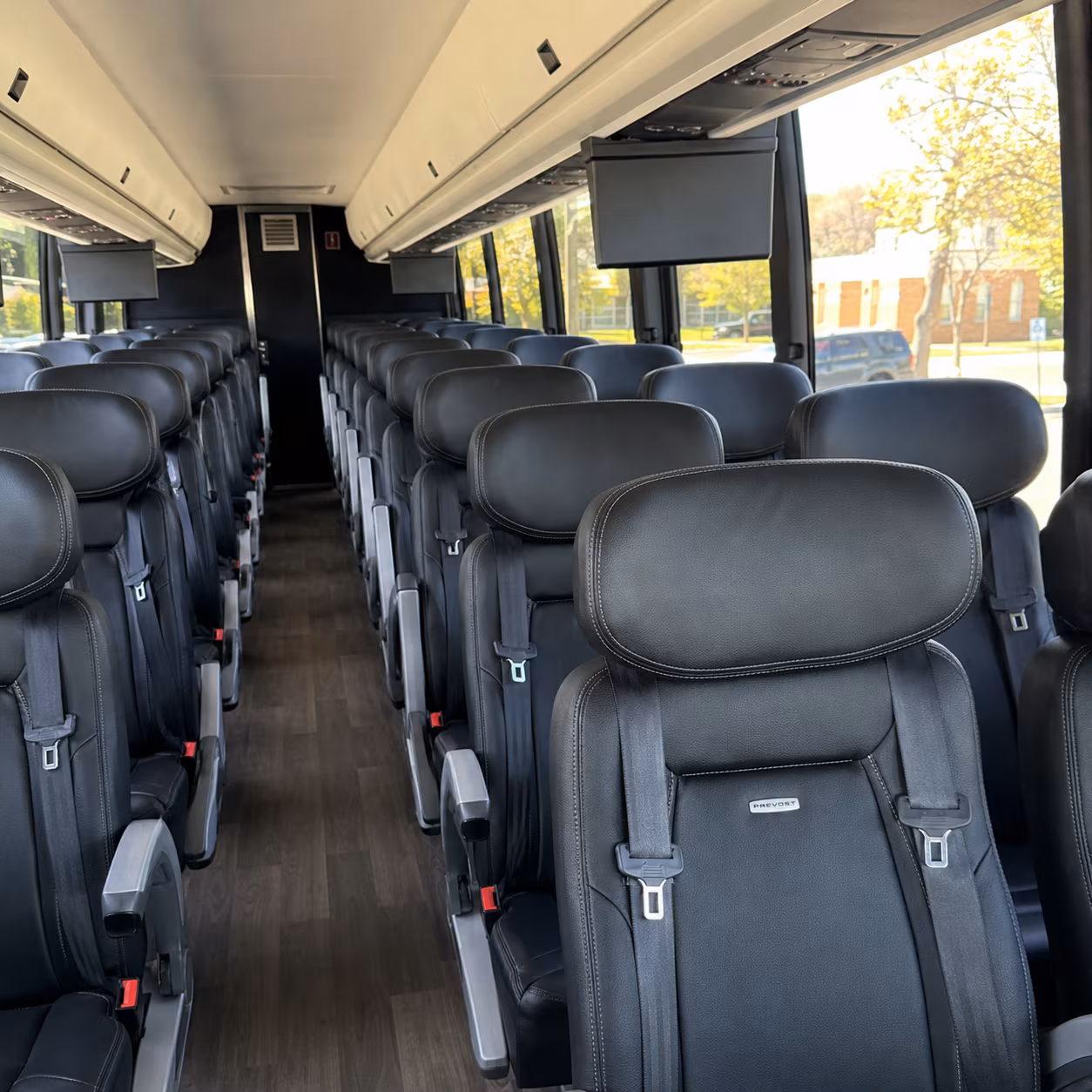 philadelphia 45 passenger charter bus inside