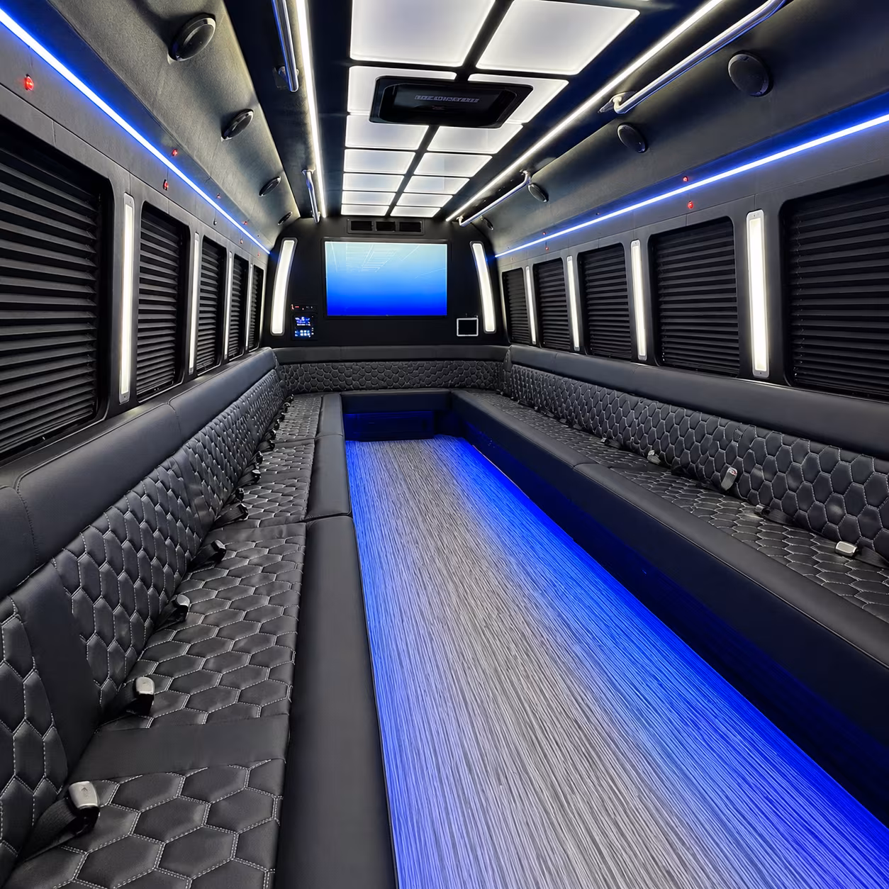 philadelphia 50 passenger party bus inside